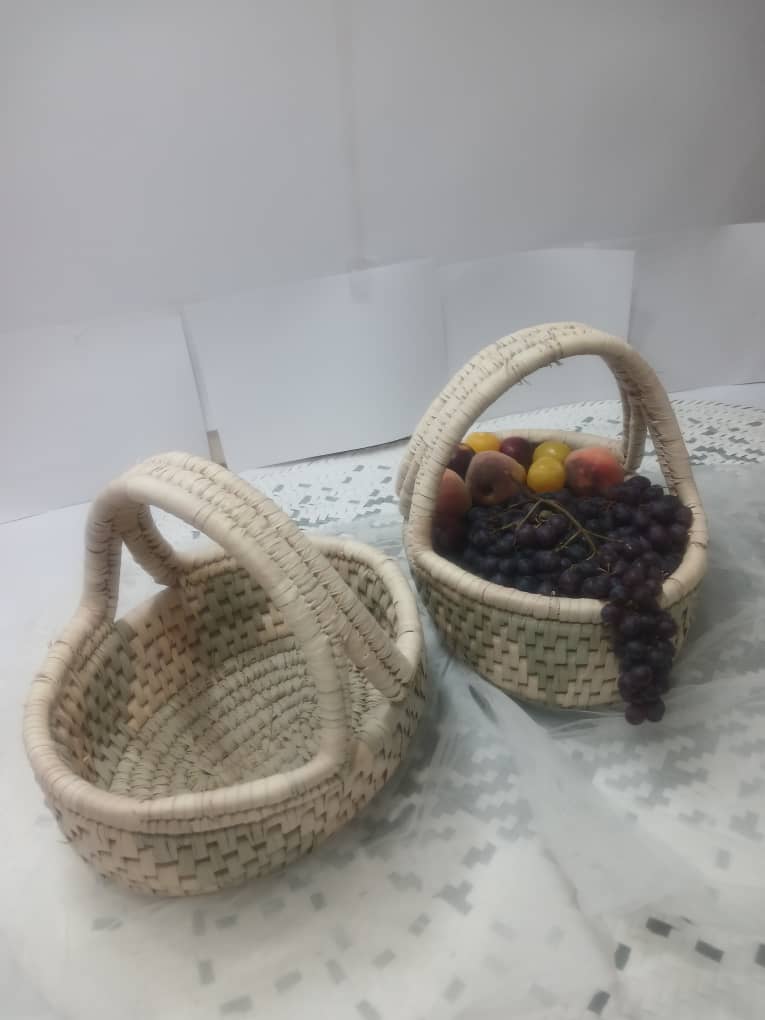 سیمرغ لار خرید و فروش سبد کپوبافی آجری دسته دار بیضی در شیراز معالی آباد