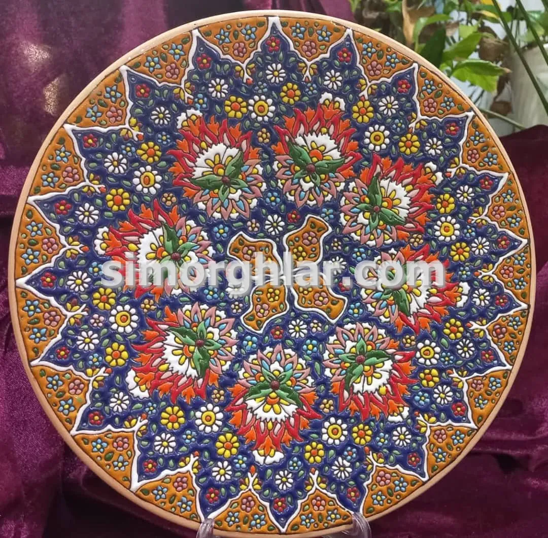 بشقاب میناکاری 40 سانتیمتری (4) فروش بشقاب میناکاری 40 سانتیمتری