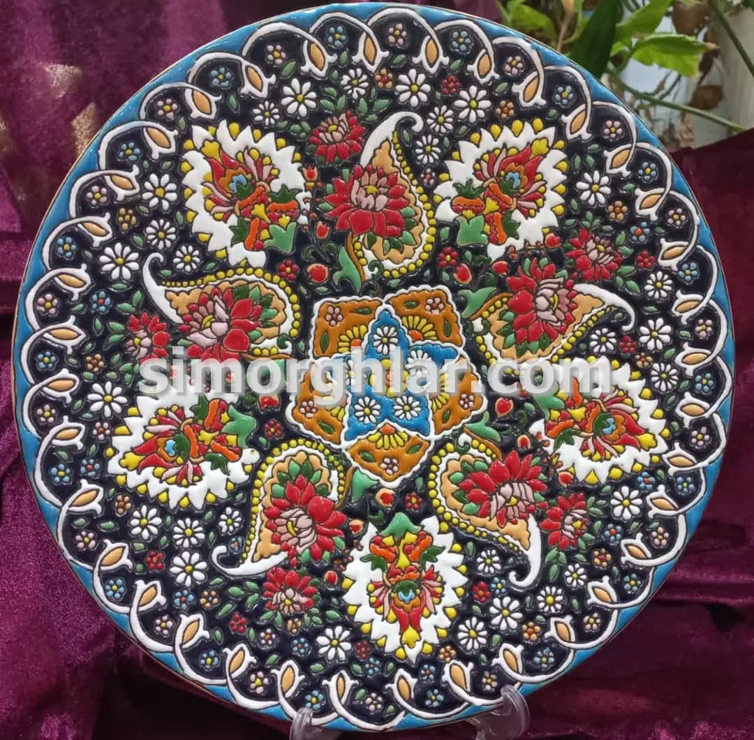 بشقاب میناکاری 40 سانتیمتری (6) فروش بشقاب میناکاری 40 سانتیمتری