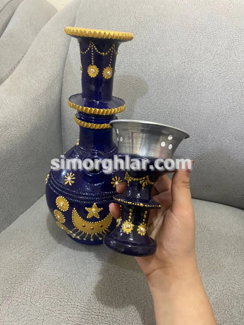 قلیان سفالی رنگی با طرح های سنتی (1) فروش قلیان سفالی رنگی با طرح های سنتی